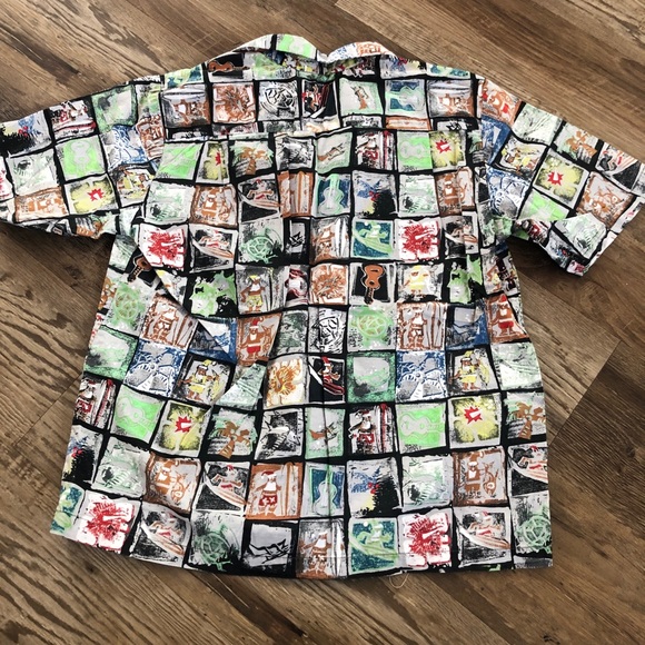 Kahala boys vintage Christmas Hawaiian button shirt M - Picture 5 of 9